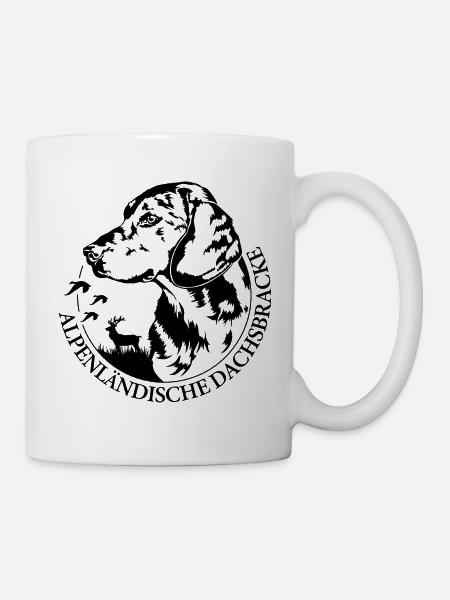 ALPENLÄNDISCHE DACHSBRACKE Hundeportrait Wilsigns - Tasse - Weiß