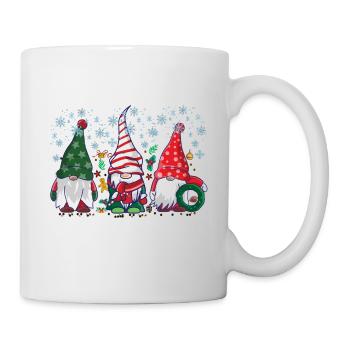 Cute Xmas Gnomes In Plaid Hats, Christmas Gnomes - Mug - white - Right