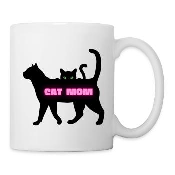 Die Katzen Mama - Tasse - Weiß - Rechts