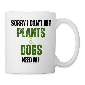 Plants and dogs lover funny gardening texture text - Mug - white - Right