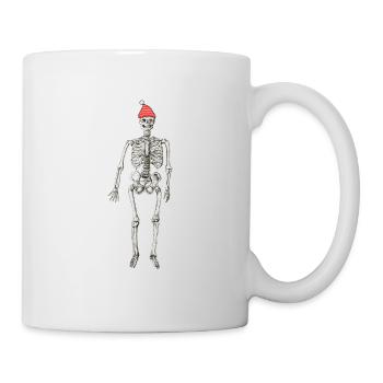 Squelette de Noël, chapeaux de Père Noël, Noël drôle - Mug blanc - blanc - Droite