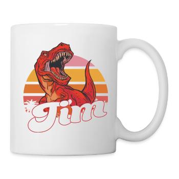 TIM - Beau prénom de garçon avec T-REX Dino - Mug blanc - blanc - Droite