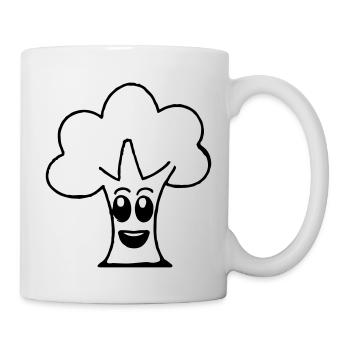 Baum mit Gesicht Lächeln Niedlicher Baum - Tasse - Weiß - Rechts