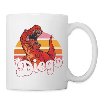 DIEGO - Beautiful boy name with T-REX Dino - Mug - white - Right