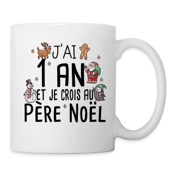 1 an Père Noël Anniversaire Fille Garçon Fillette - Mug blanc - blanc - Droite