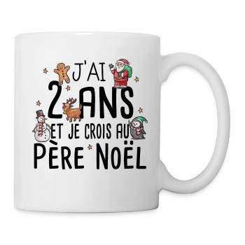 2 ans Père Noël Anniversaire Fille Garçon Fillette - Mug blanc - blanc - Droite