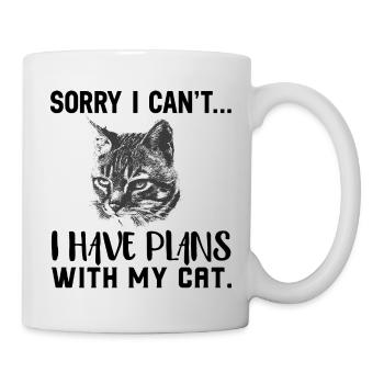 Cat Meow Funny Fun Cat Lady T-Shirt - Mug blanc - blanc - Droite