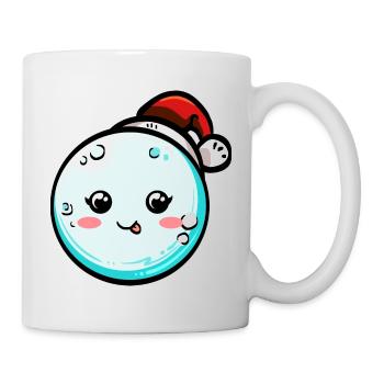 Schneeball mit Weihnachtsmütze #6/9 - Tasse - Weiß - Rechts