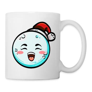 Schneeball mit Weihnachtsmütze #2/9 - Tasse - Weiß - Rechts