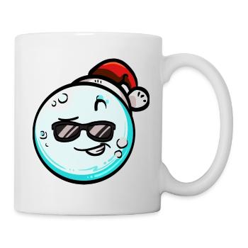 Schneeball mit Weihnachtsmütze #8/9 - Tasse - Weiß - Rechts