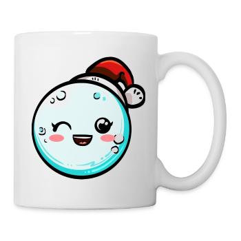 Schneeball mit Weihnachtsmütze #4/9 - Tasse - Weiß - Rechts