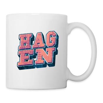 Hagen Germany City Font Vintage Retro - Mug - white - Right