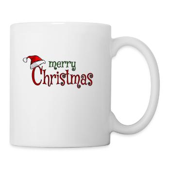 Joyeux Noël Red Santa Hat vintage - Mug blanc - blanc - Droite