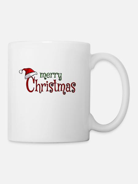 Frohe Weihnachten Roter Weihnachtsmannhut Jahrgang - Tasse - Weiß