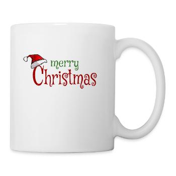 Joyeux Noël Red Santa Hat vintage - Mug blanc - blanc - Droite