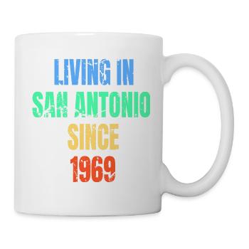Retro Vintage Living In San Antonio Since 1969 - Mug - white - Right