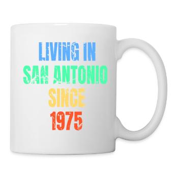 Rétro Vintage vivant à San Antonio depuis 1975 - Mug blanc - blanc - Droite