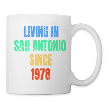 Rétro Vintage vivant à San Antonio depuis 1978 - Mug blanc - blanc - Droite