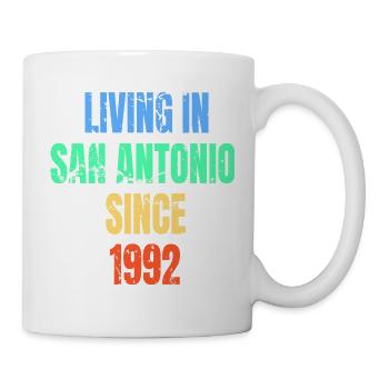 Rétro Vintage vivant à San Antonio depuis 1992 - Mug blanc - blanc - Droite