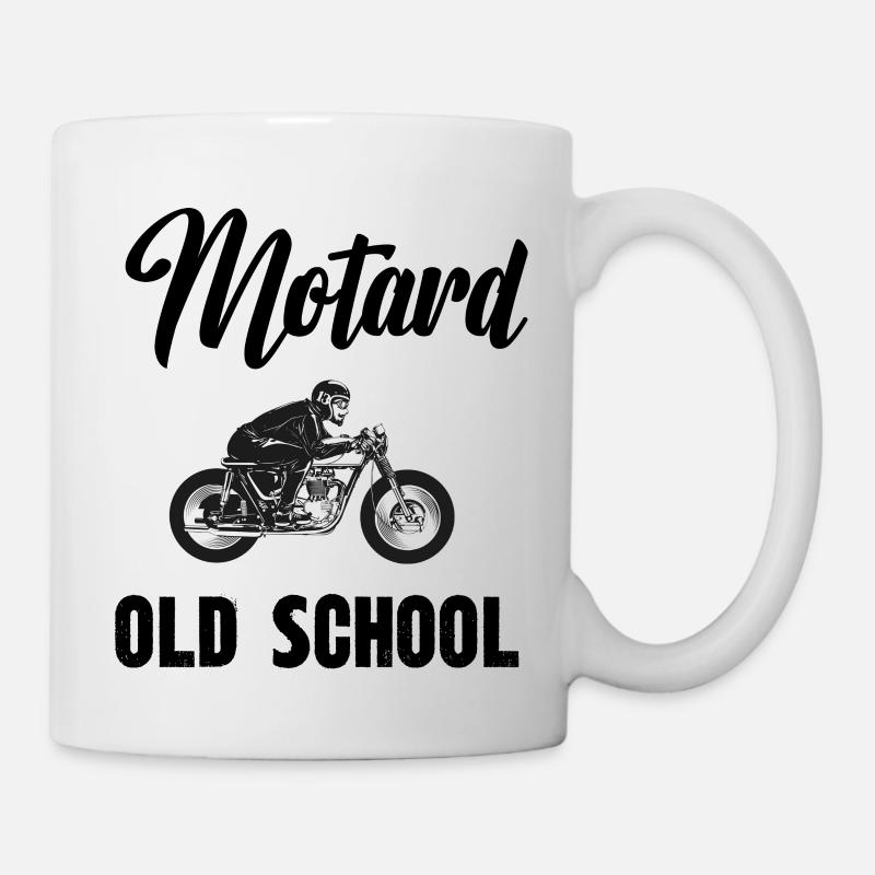 motard old school - Mug blanc - blanc