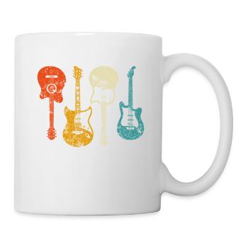 Guitare, Cadeau Pour Guitariste, Style Rétro vintage - Mug blanc - blanc - Droite