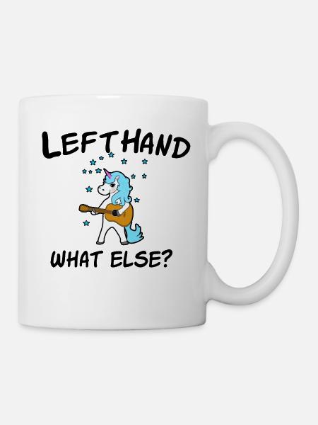Lefthand what else? Linkshänder Gitarre - Tasse - Weiß