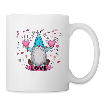 Mignons gnomes de la Saint-Valentin dans des chapeaux à carreaux, Valentine - Mug blanc - blanc - Droite