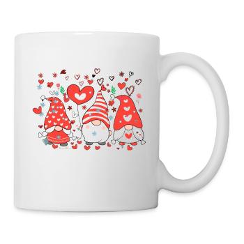 Mignons gnomes de la Saint-Valentin dans des chapeaux à carreaux, Valentine - Mug blanc - blanc - Droite