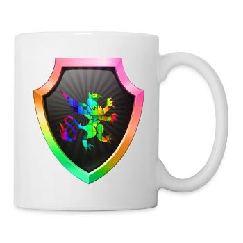 Schild Logo eSports Emblem Schwert Wappen Symbol Löwe - Tasse - Weiß - Rechts