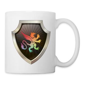 Schild Logo eSports Emblem Schwert Wappen Symbol Löwe - Tasse - Weiß - Rechts