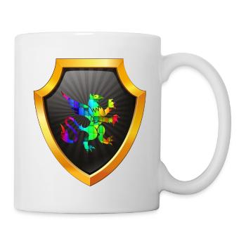 Schild Logo eSports Emblem Schwert Wappen Symbol Löwe - Tasse - Weiß - Rechts