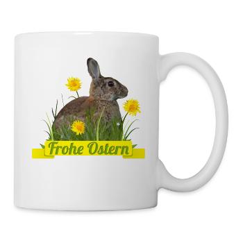 Frohe Ostern Osterhase - Tasse - Weiß - Rechts