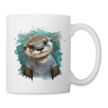 Baby Otter Geschenk Geburt - Tasse - Weiß - Rechts