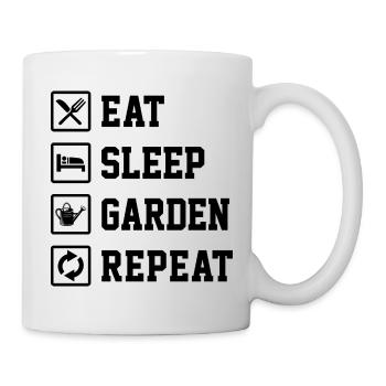 Eat Sleep Garden Repeat Gardening Gardener Horticu - Tasse - Weiß - Rechts