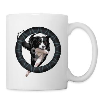 Border Collie auf dem Reifen - Tasse - Weiß - Rechts