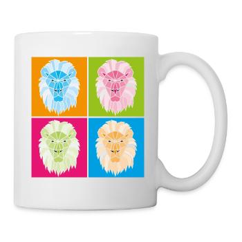 Popart géométrique du lion - Mug blanc - blanc - Droite