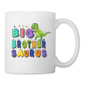 großer Bruder, Beförderung zum großen Bruder Dinosaurier Geschenk - Tasse - Weiß - Rechts