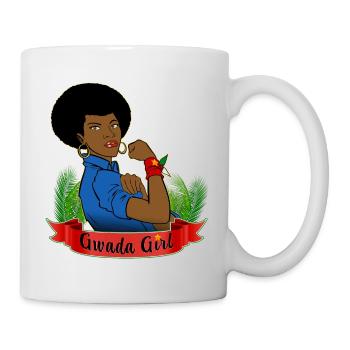Gwada girl Strong Woman Guadeloupe Flag - Mug - white - Right