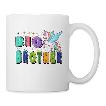 großer Bruder, Beförderung zum großen Bruder, Einhorn - Tasse - Weiß - Rechts