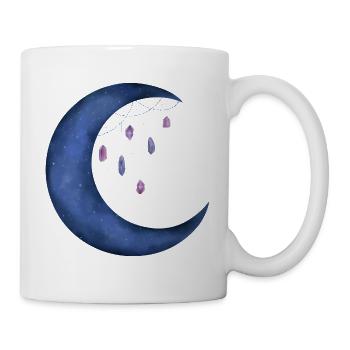 Moon with crystals - Mug - white - Right