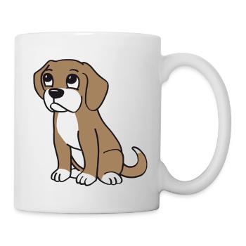 cute dog in cartoon style - Mug - white - Right