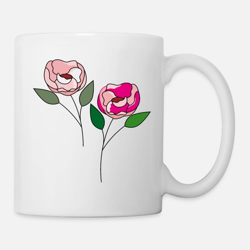 deux fleurs - Mug blanc - blanc
