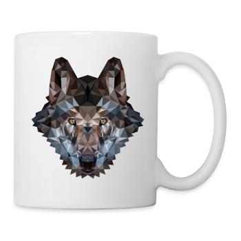 Wolf's Head | Polygon Wolf Head | Wolf geometrical - Mug - white - Right