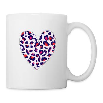 Amour de la Saint-Valentin, Cœur de léopard, Saint-Valentin - Mug blanc - blanc - Droite
