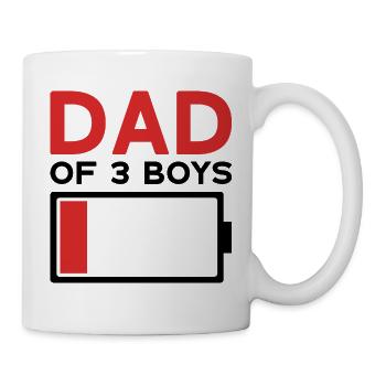PAPA DE 3 GARÇONS - Mug blanc - blanc - Droite