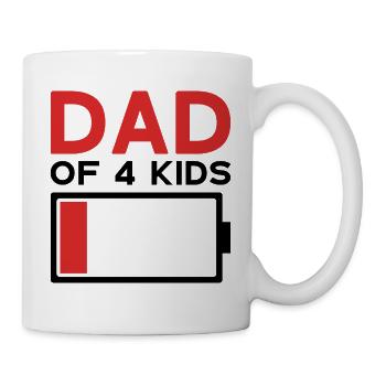 PAPA DE 4 ENFANTS - Mug blanc - blanc - Droite