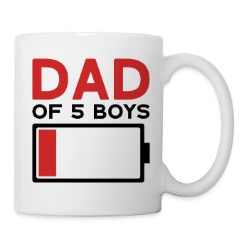 DAD OF 5 BOYS - Mug - white - Right