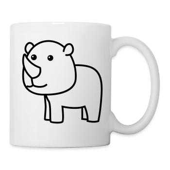 Rhinocéros Comic Animal - Mug blanc - blanc - Droite