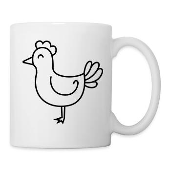 Huhn Comic Tier - Tasse - Weiß - Rechts