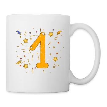first birthday, 1st birthday, Anniversary 1, One - Mug - white - Right